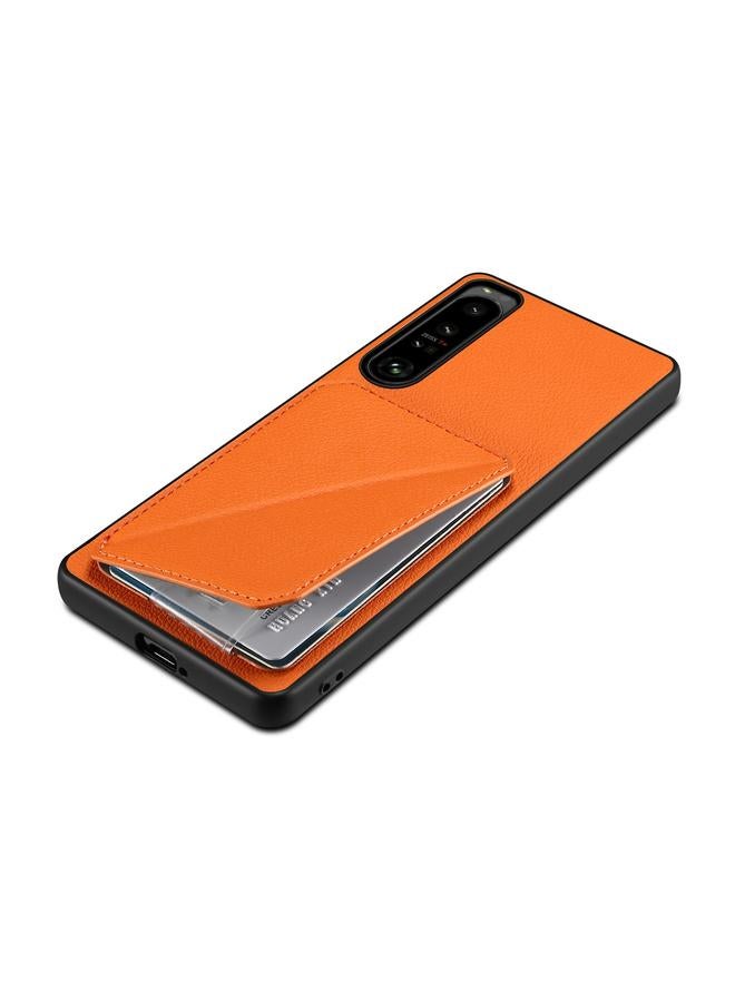 Denior Case For Sony Xperia 10 V Imitation Calf Leather Back Phone Case with Holder - Image 4