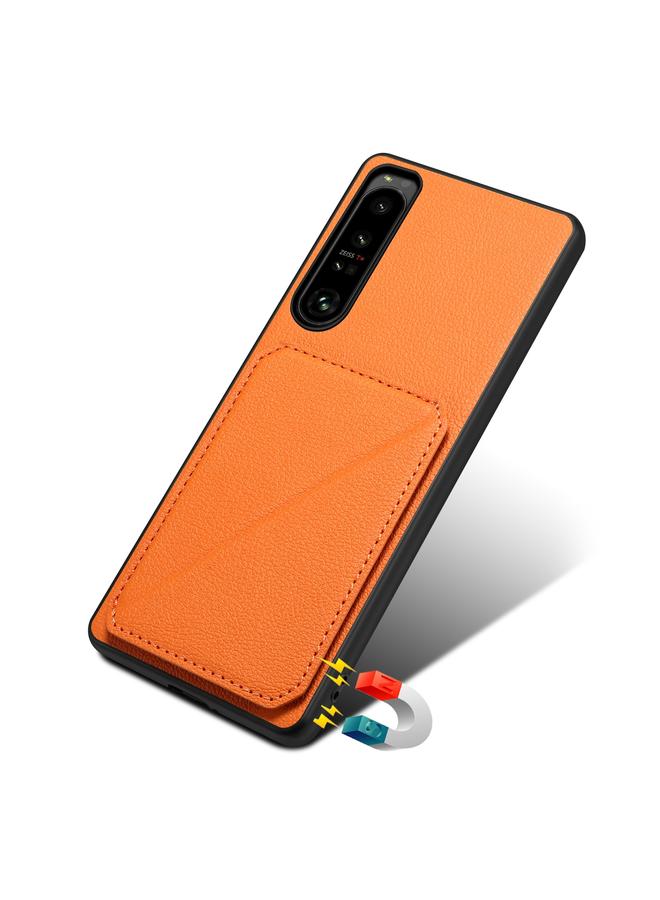 Denior Case For Sony Xperia 10 V Imitation Calf Leather Back Phone Case with Holder - Image 5