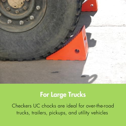 Checkers One Large Wheel Chock for 32-46" Tires, Heavy Duty Wheel Chocks for Semi Trucks, Utility, Tractor Trailer, 50k lb Load Capacity, Made in The USA, Polyurethane, UC1500-4.5 - Image 2