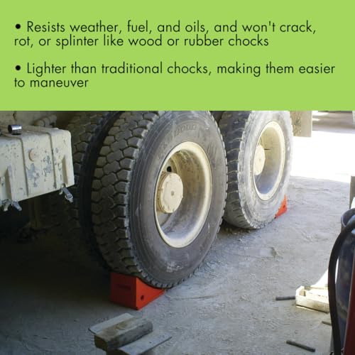 Checkers One Large Wheel Chock for 32-46" Tires, Heavy Duty Wheel Chocks for Semi Trucks, Utility, Tractor Trailer, 50k lb Load Capacity, Made in The USA, Polyurethane, UC1500-4.5 - Image 3