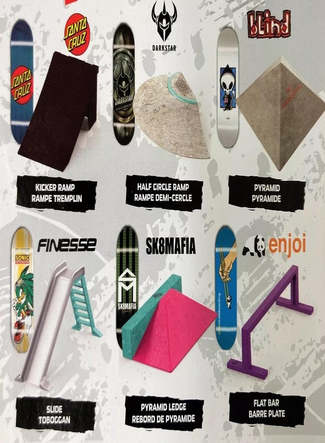 Tech Deck Street Hits 2021 Series Sk8mafia Skateboards Wes Kremer House Stripes Green Complete Fingerboard and Pyramid Ledge Obstacle - Image 5