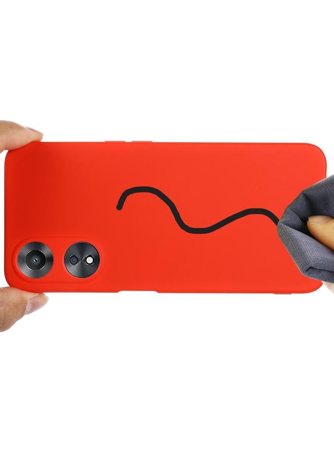 اس-توب جراب لهاتف OPPO A58 5G / A58x / A78 5G جراب هاتف عالمي من السيليكون السائل المقاوم للصدمات بلون نقي - Image 5