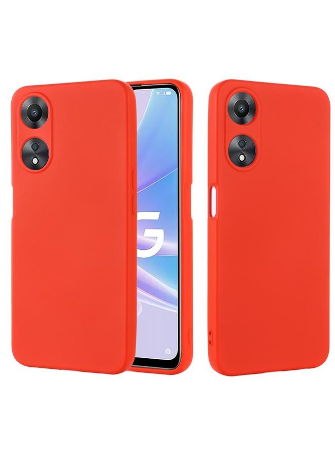 اس-توب جراب لهاتف OPPO A58 5G / A58x / A78 5G جراب هاتف عالمي من السيليكون السائل المقاوم للصدمات بلون نقي - Image 2