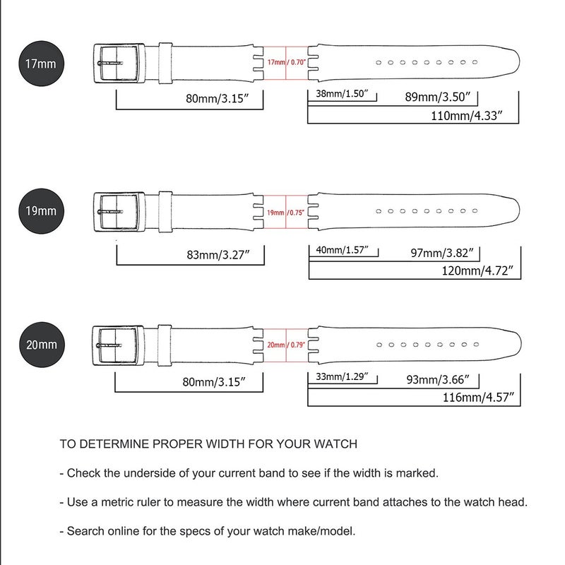 GreenOlive Silver Plated Stainless Steel Buckle Waterproof Silicone Rubber Watch Strap Watch Band (20mm, Black) - Image 2
