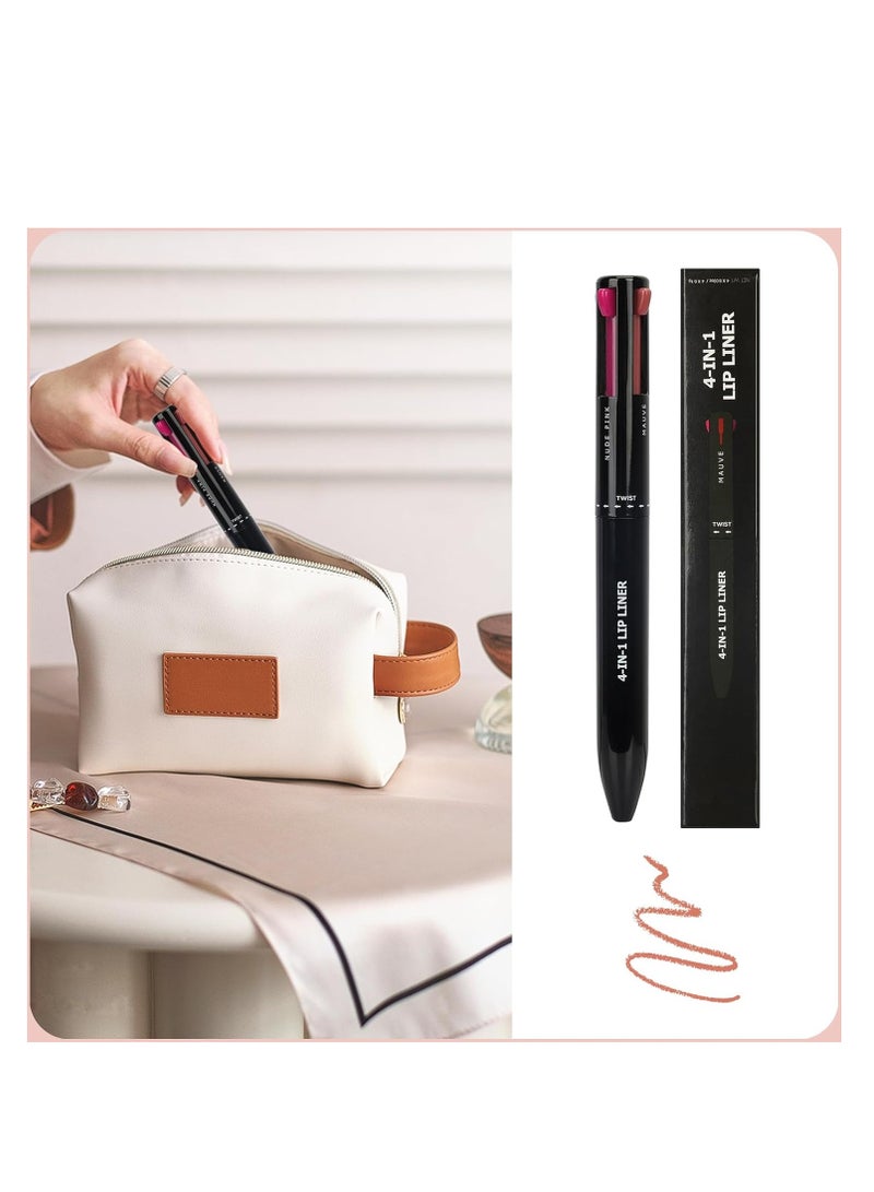 KASTWAVE Lip Liner Pencil, 4 In 1 Lip Liner, High Pigmented Smooth Color Liner, Retractable Lipstick Pencil, Smudge Proof Lipliner Pencil, for Shaping & Sculpting Lips - Image 5