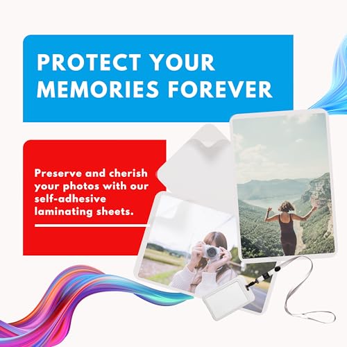 Simply Cool 10mil Self-Adhesive Cold Laminating Sheets (120 Variety Count) Letter, Photo, Card, Notecard, I.D. Badge and Business Card Sizes. No Heat, No Machine needed, Easy Self-Sealing Pouches - Image 3