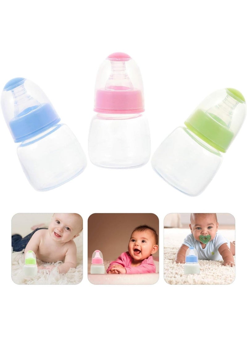3 حزمة زجاجات الأطفال ، زجاجات تغذية الرضع مجانا BPA ، زجاجات تغذية الأغذية البلاستيكية صغيرة PP للأرز الحبوب الحليب ، زجاجات التمريض السفر للطفل حديث الولادة (زرقاء وردي أخضر) - Image 2