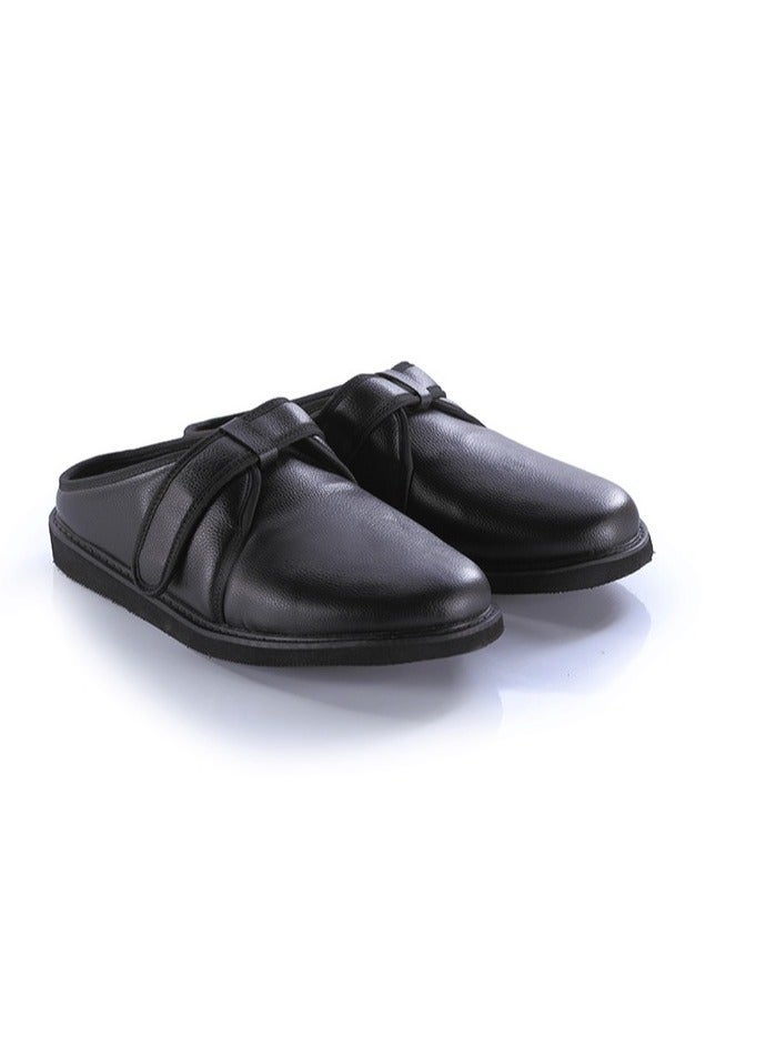 HT Medical shoes, leather medical soap for diabetics - leather soap slippers 43, black for unisex - Image 1