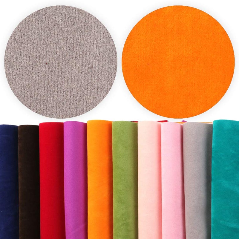 David accessories Double Sided Felt Velvet Soft Fabric 10 Pcs 7.7" x 12.9" (20 cm x 33 cm) Assorted Colors for DIY Bags Wallet Glasses Cloth Craft Projects (Velvet Fabric) - Image 2