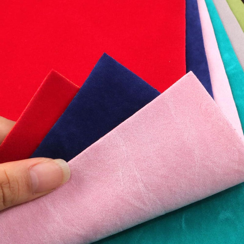 David accessories Double Sided Felt Velvet Soft Fabric 10 Pcs 7.7" x 12.9" (20 cm x 33 cm) Assorted Colors for DIY Bags Wallet Glasses Cloth Craft Projects (Velvet Fabric) - Image 5
