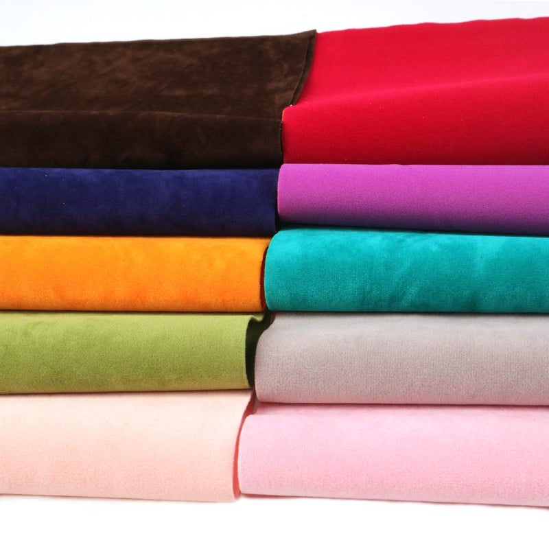David accessories Double Sided Felt Velvet Soft Fabric 10 Pcs 7.7" x 12.9" (20 cm x 33 cm) Assorted Colors for DIY Bags Wallet Glasses Cloth Craft Projects (Velvet Fabric) - Image 4