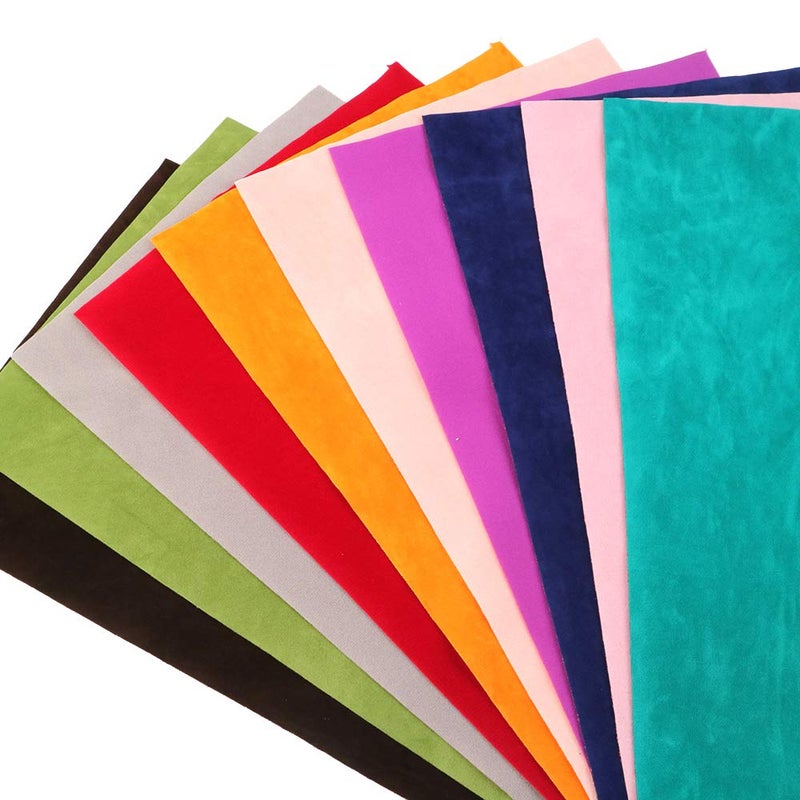 David accessories Double Sided Felt Velvet Soft Fabric 10 Pcs 7.7" x 12.9" (20 cm x 33 cm) Assorted Colors for DIY Bags Wallet Glasses Cloth Craft Projects (Velvet Fabric) - Image 3