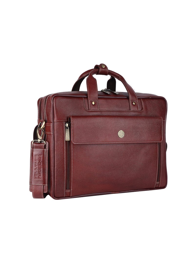 HAMMONDS FLYCATCHER HAMMONDS FLYCATCHER Genuine Leather Office Bag for Men, 15.6 Inch Professional Leather Laptop Bag for Men, Adjustable Strap and Multiple Compartments, Leather Bag for Men - 1 Year Warranty - Image 1