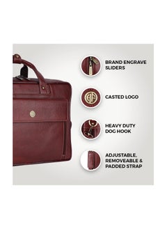 HAMMONDS FLYCATCHER HAMMONDS FLYCATCHER Genuine Leather Office Bag for Men, 15.6 Inch Professional Leather Laptop Bag for Men, Adjustable Strap and Multiple Compartments, Leather Bag for Men - 1 Year Warranty  - Image 3