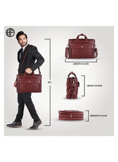 HAMMONDS FLYCATCHER HAMMONDS FLYCATCHER Genuine Leather Office Bag for Men, 15.6 Inch Professional Leather Laptop Bag for Men, Adjustable Strap and Multiple Compartments, Leather Bag for Men - 1 Year Warranty  - Image 4