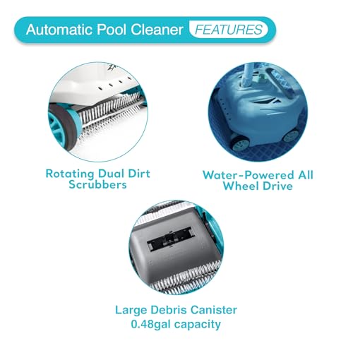 INTEX Deluxe Pressure-Side Above Ground Automatic Pool Cleaner Vacuum - For Bigger Pools – Cleans Pool Floors and Walls – Removes Debris – Removable Filter Tray – 21ft Tangle Free Hose - Image 4