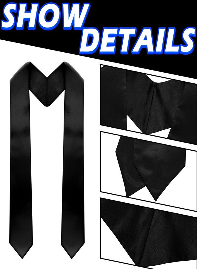 Haysandy 6 Pieces Unisex Graduation Stole Blanks Sublimation Graduation Sash Honor Stole for class of 2026 Students, 70 Inch(Black) - Image 2