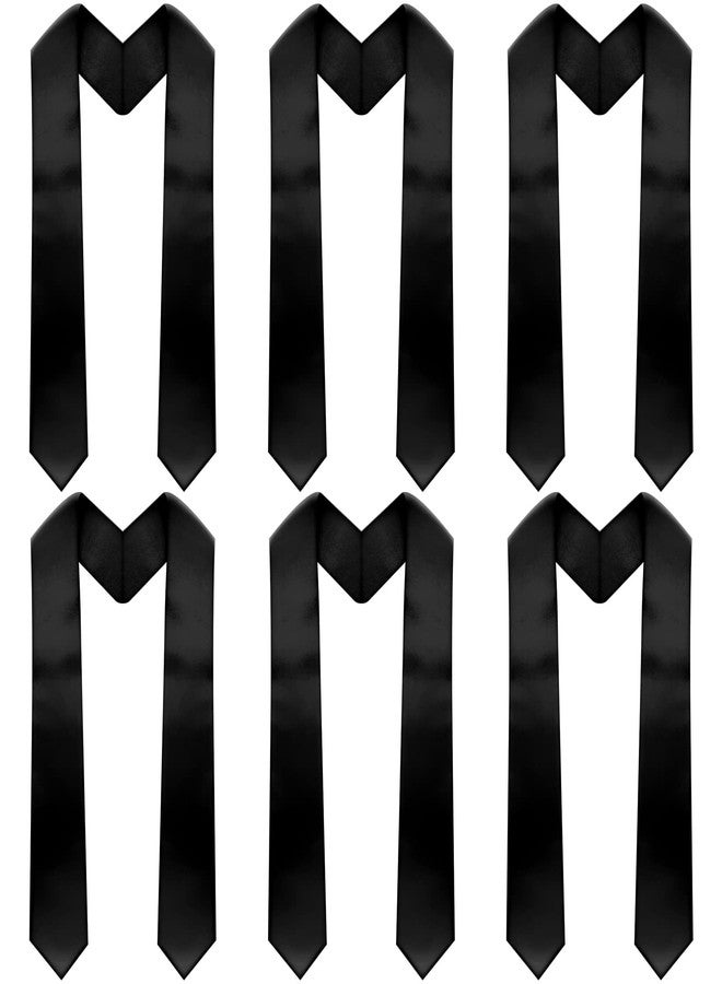 Haysandy 6 Pieces Unisex Graduation Stole Blanks Sublimation Graduation Sash Honor Stole for class of 2026 Students, 70 Inch(Black) - Image 1