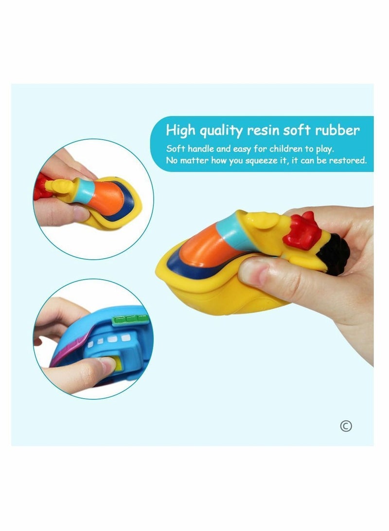 واي آند دي Bathtub Floating Bath Toys, Boat Toys for Toddlers 1-3 Learning Water and Bathroom Boats Squirters Wind-up Swimming Pool Games Play Set Gift (6PCS) - Image 3