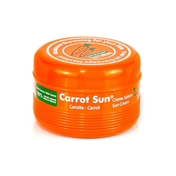 Carrot Sun Tanning Accelerator – 350ml Carotene Tanning Gel – Natural Extract Sun Cream Sun Tanning Lotion for All Skin Types – Tan Lotion with Carrot Oil for Even Beautiful Skin Coloring, Orange