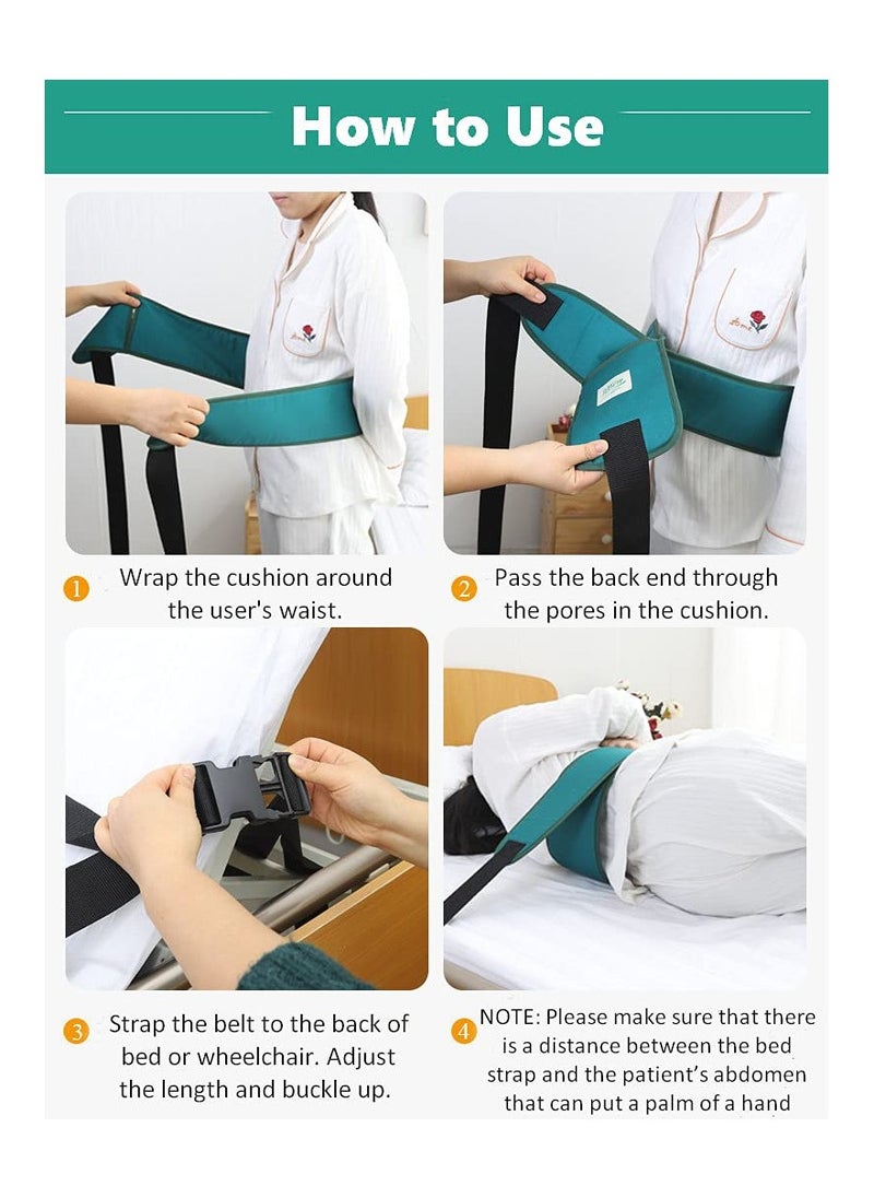 SYOSI Bed Restraint Strap, Medical Bed Restraint, Anti-Fall Waist Belt for Elderly, Wheelchair Seat Safety Belt, Medical Bed Restraints for Elderly, Chest Cushion Seat Belt, Medical Bed Safety Assist  - Image 5