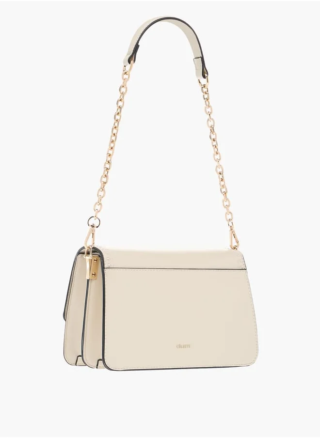 سيليست Solid Crossbody Bag with Detachable Strap and Flap Closure