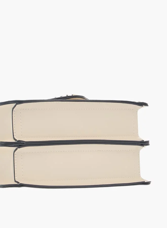 Celeste Solid Crossbody Bag with Detachable Strap and Flap Closure