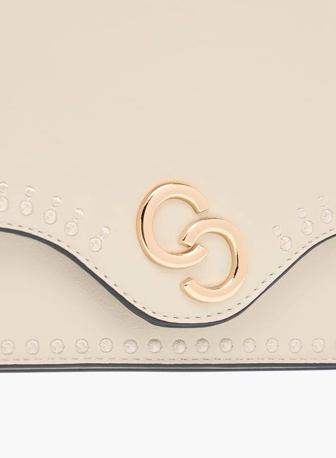 Celeste Solid Crossbody Bag with Detachable Strap and Flap Closure