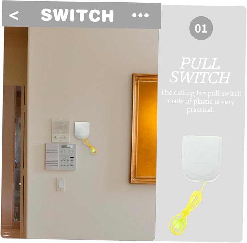 Artibetter 2 Sets Decorative Pull Chain Lamp Ceiling Fan Plastic Wall Light Switch 5 Pieces Random Color - Image 3