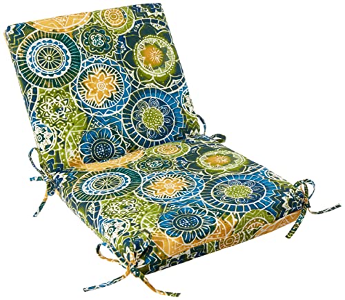 Pillow Perfect OutdoorIndoor Omnia Lagoon Square Corner Chair Cushion 1 Count Pack of 1 Blue