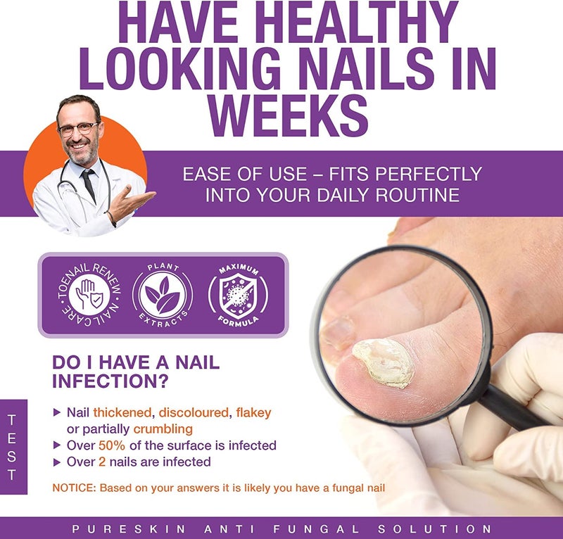 PureSkin PURE SKIN Toenail Fungus Treatment For Toenail & Finernails, Toe Nail Fungus Treatment Extra Strength, Effective Fungal Nail Treatment for Finger & Toenail -1 OZ - Image 2