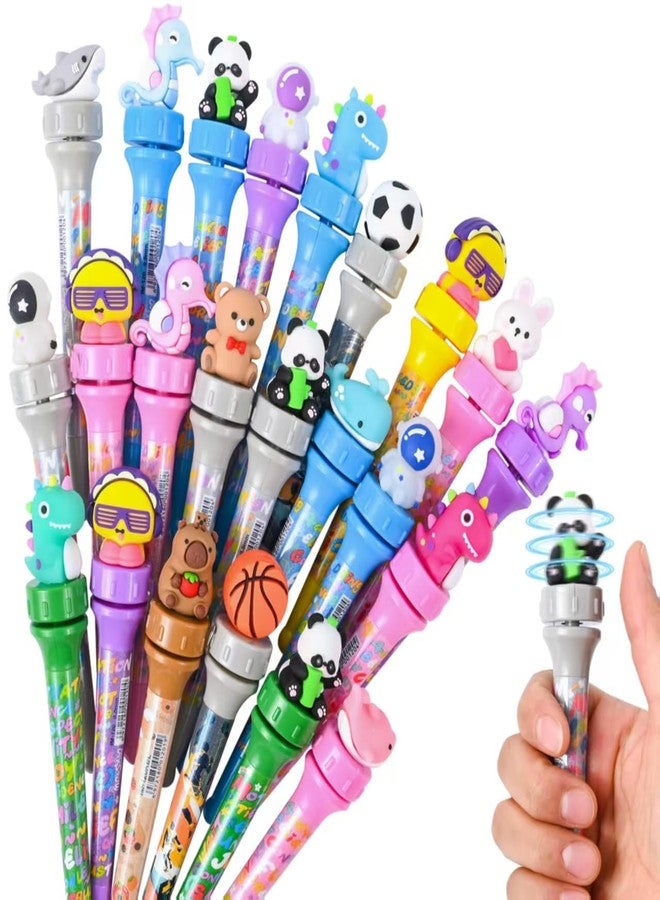 Ulema 24 Pcs Fidget Pens Fun Cute Kawaii Pens，Stress Relief Rotating Pen for School, Office, Home, Birthday Gifts Supplies Classroom Rewards. - Image 1