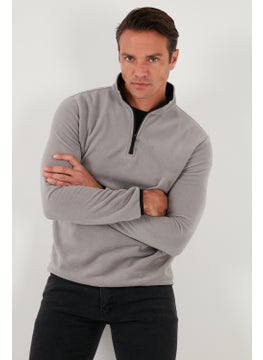 Buratti Slim Fit Half Zipper Stand Collar Polar Fleece Men's Polar 5906003  - Image 3