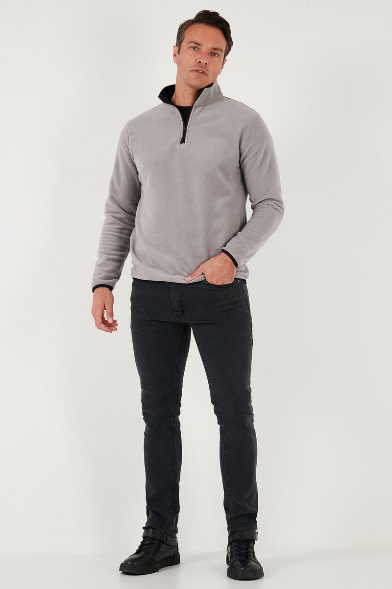 Buratti Slim Fit Half Zipper Stand Collar Polar Fleece Men's Polar 5906003 - Image 2