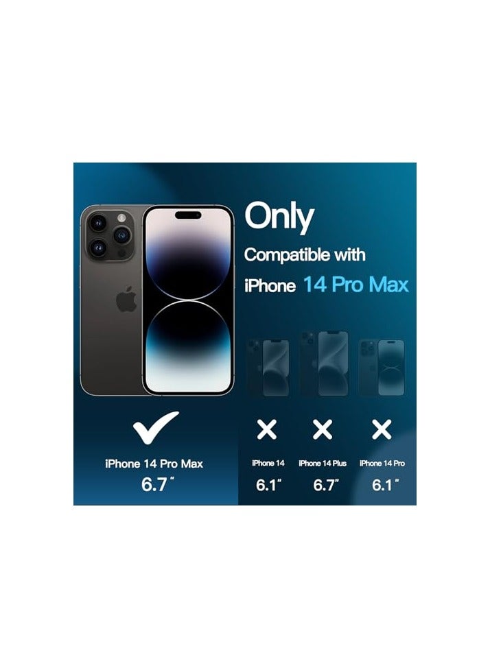 JETech 3 in 1 Magnetic Case for iPhone 14 Pro Max 6.7-Inch with 2 Pack Tempered Glass Screen Protectors, Compatible with MagSafe, Translucent Matte Back Shockproof Phone Cover (Black) - Image 3