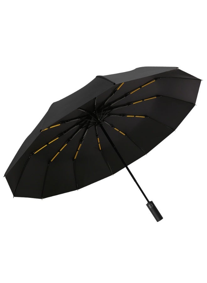 عارضة مزدوجة ذات 12 عظمة ، مظلة ذاتية الفتح بمفتاح واحد ، مظلة مشمسة ، مظلة فينيل ، مظلة ، مظلة مقاومة للرياح ومقاومة للمطر ثلاثية الطيات - Image 2
