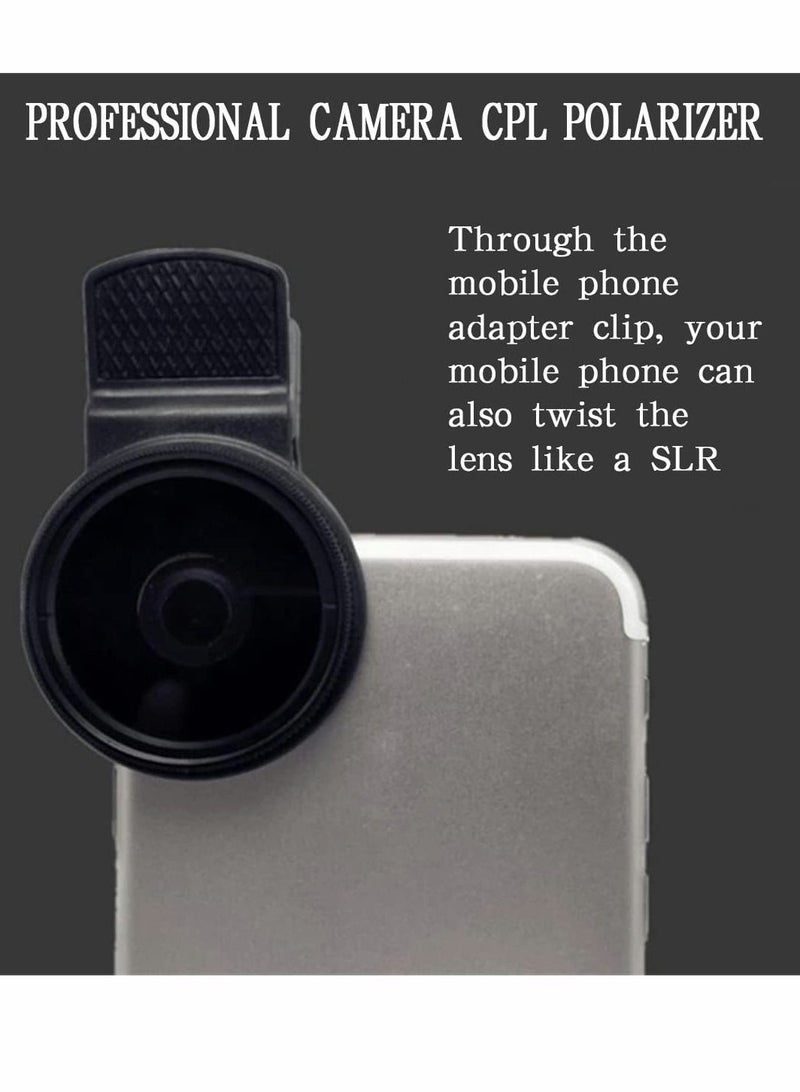 SYOSI 37mm CPL Phone Camera Lens Large Aperture Universal Portable Polarizer Clip on Cellphone Cpl Filter for Most Mobilephone Models Mobile Camera Lens Video Camera External Single Reflex Polarizer - Image 4