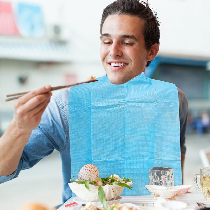🌱 مريلة طعام ذات استخدام واحد مقاومة للماء لكبار السن ١٢٠ قطعة مقاومة للزيت للاستخدام المنزلي والنشاطات الخارجية - Image 5