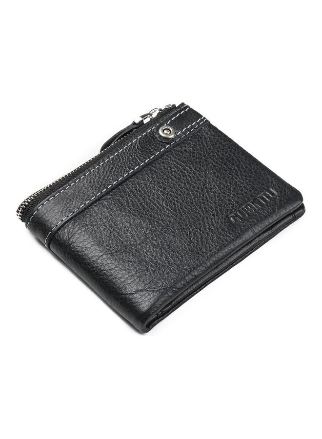 Zipper Detail Leather Wallet Black  - Image 3