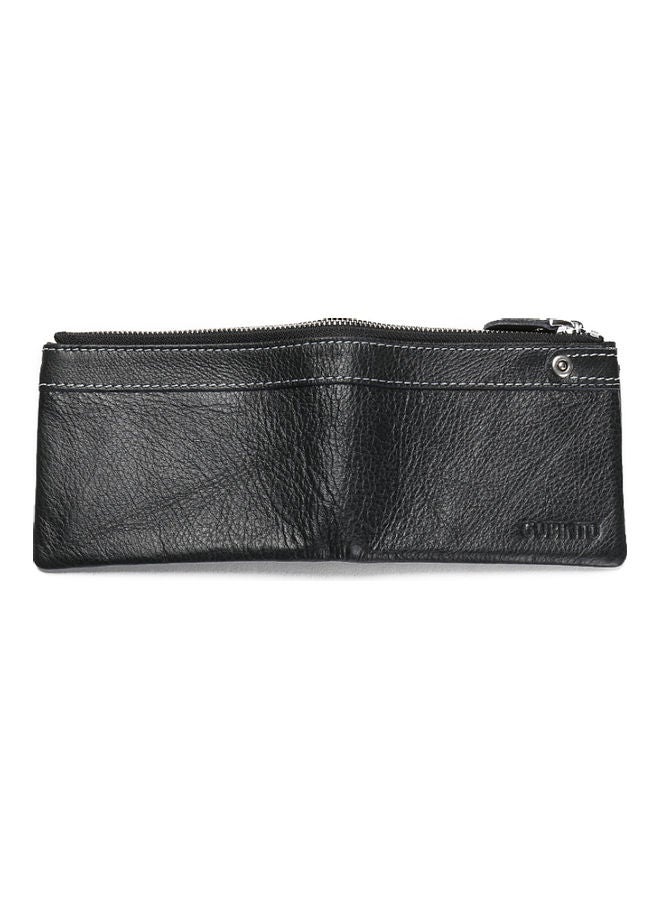 Zipper Detail Leather Wallet Black  - Image 4