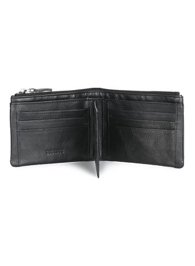 Zipper Detail Leather Wallet Black  - Image 5