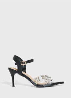 Ella Limited Edition Pointy Toe Clear Strap Diamante Heel Sandal  - Image 1