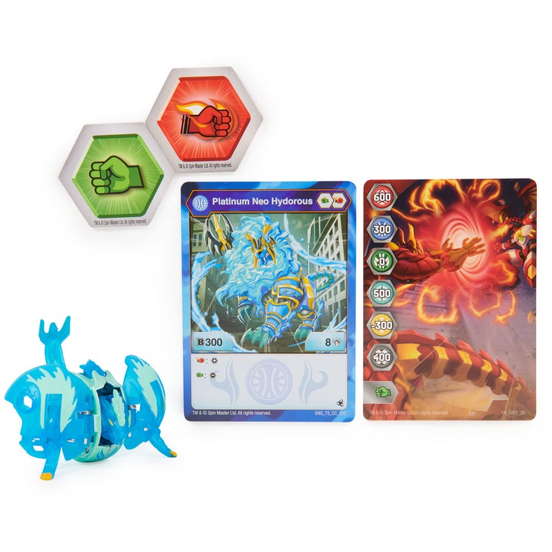 Bakugan Evolutions, Neo Hydorous, Platinum Series True Metal Bakugan, 2 BakuCores and Character Card, Kids Toys for Boys, Ages 6 and Up - Image 2