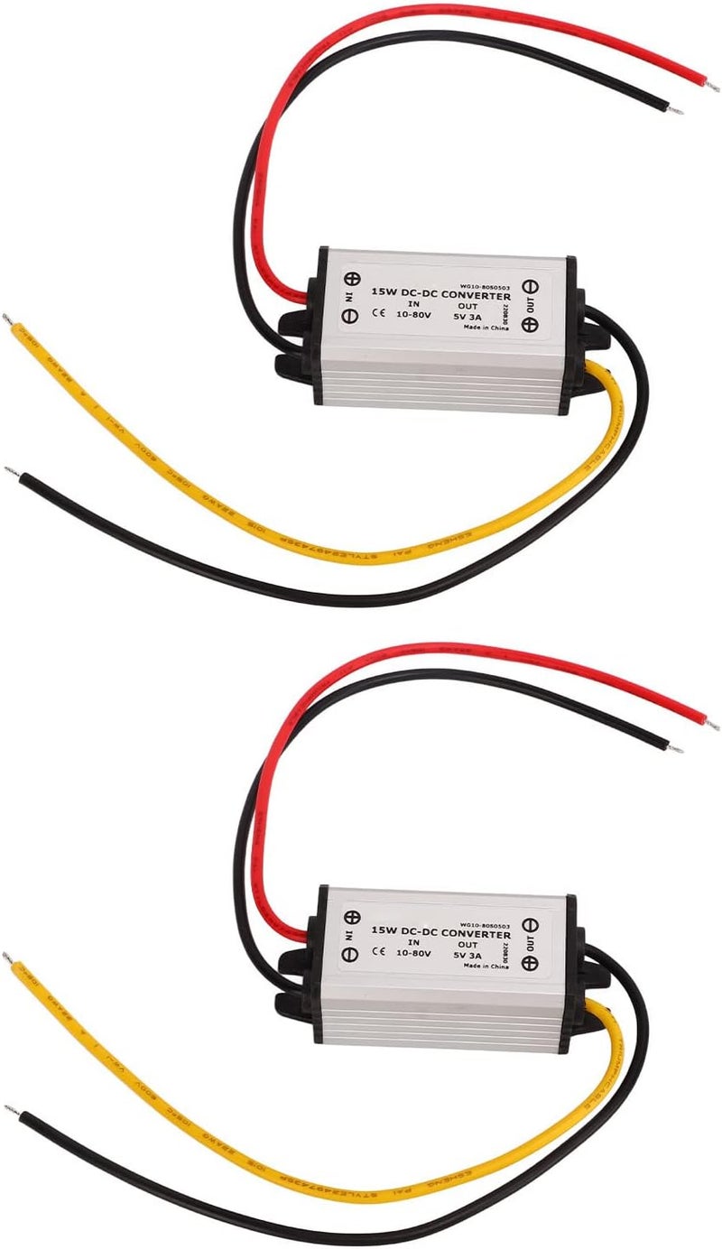 klarako 2pcs DC Converter Regulator 12V 24V 36V to 5V DC 10 to 80V to 5V 3A 15W Regulator Power Module - Image 1