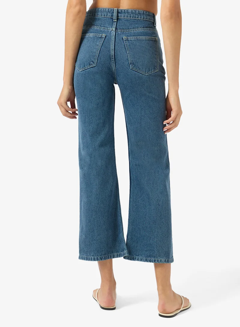 Ginger Ripped High Rise Wide Leg Jeans