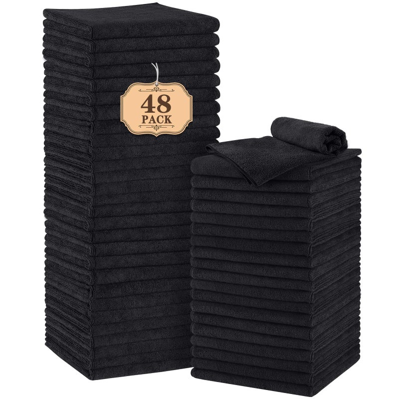 Orighty Salon Towels 48 Pack, Microfiber Hair Salon Towel 16 x 29 Inch, Super Soft and Absorbent Black Towels for Salon, Hand, Gym, Bath, Spa and Home Hair Care, Not Bleach Proof - Image 1