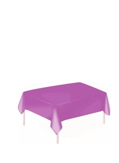 MARKQ Plastic Tablecloth for Rectangle Table 54" x 72" Disposable Table Cover for Bridal Shower Wedding Birthday Party Decorations (Purple)  - Image 1