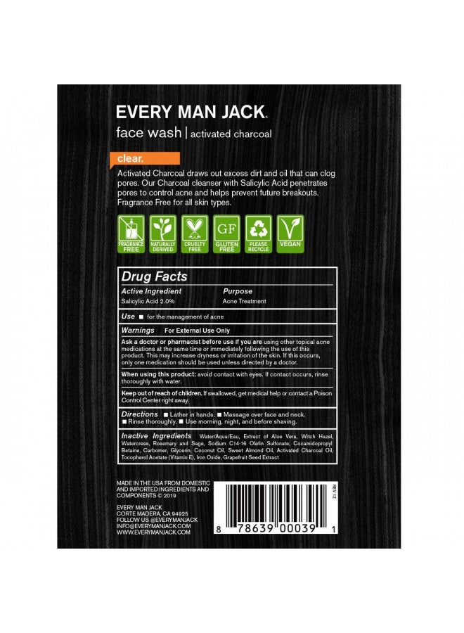 Every Man Jack Every Man Jack Charcoal Face Wash, Skin Clearing, Fragrance Free, 5-ounce (Pack of 1), SG_B002ATDRAE_US  - Image 3