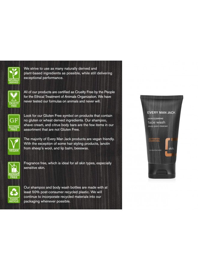 Every Man Jack Every Man Jack Charcoal Face Wash, Skin Clearing, Fragrance Free, 5-ounce (Pack of 1), SG_B002ATDRAE_US  - Image 5