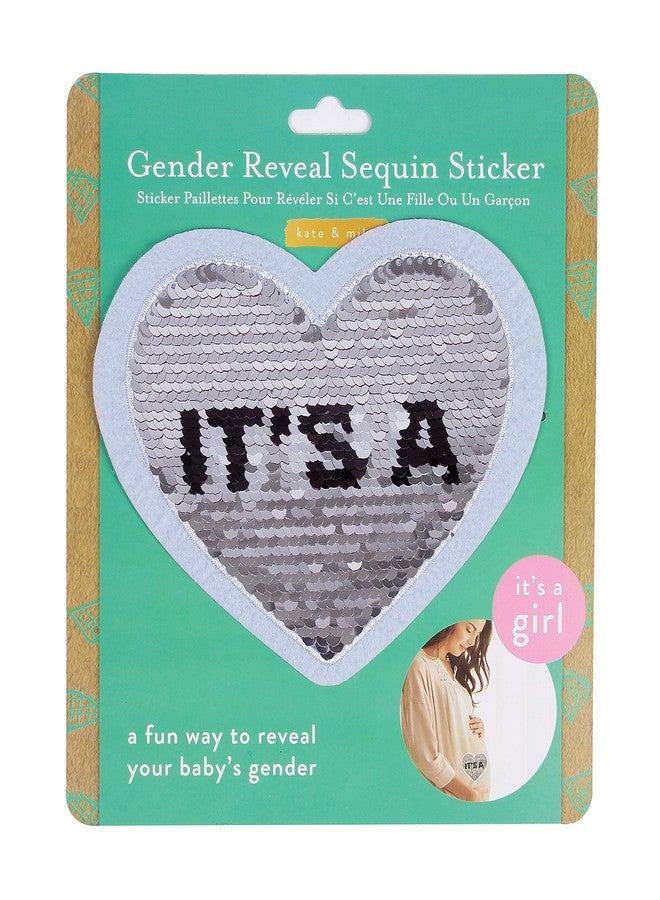 Kate & Milo Gender Reveal Sequins Sticker, It's a Girl, Double Sided, Gender Reveal Party Decorations, Pink - Image 1